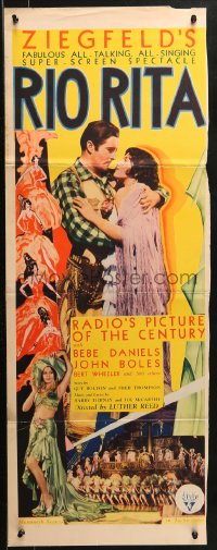 2p523 RIO RITA insert 1929 Flo Ziegfeld's epic, Bebe Daniels, John Boles, deco design, ultra-rare!