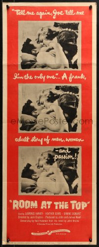 2p529 ROOM AT THE TOP insert 1959 Laurence Harvey loves Heather Sears AND Simone Signoret!