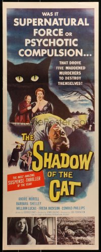 2p534 SHADOW OF THE CAT insert 1961 sexy Barbara Shelley, stare into its eyes if you dare!