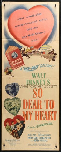 2p542 SO DEAR TO MY HEART insert 1949 wonderful, warm-hearted story, told the gay Walt Disney way!