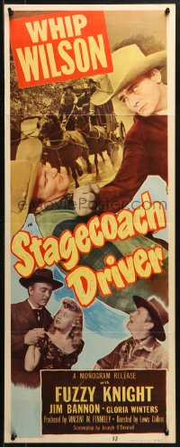2p547 STAGECOACH DRIVER insert 1951 Whip Wilson with gun, Fuzzy Knight, Gloria Winters