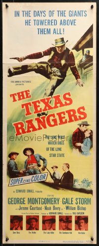 2p566 TEXAS RANGERS insert 1951 art of cowboy lawman George Montgomery, Gale Storm!