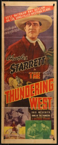 2p576 THUNDERING WEST insert 1939 great cowboy western images of Charles Starrett, Iris Meredith!