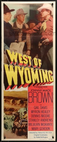 2p593 WEST OF WYOMING insert 1950 great image of cowboy Johnny Mack Brown + cool wagon image!