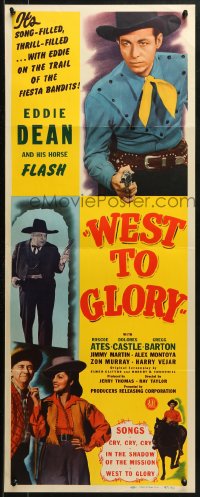 2p594 WEST TO GLORY insert 1947 singing cowboy Eddie Dean & His Horse Flash, Delores Castle