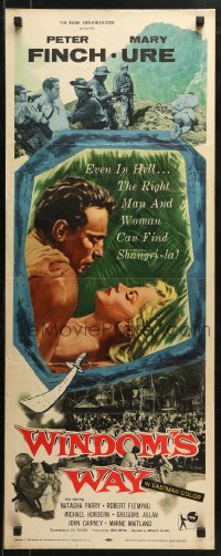 2p599 WINDOM'S WAY insert 1958 romantic artwork of Peter Finch & Mary Ure in the jungle!