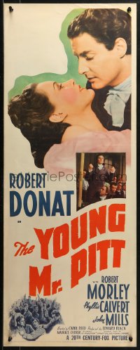 2p603 YOUNG MR. PITT insert 1943 Robert Donat & Phyllis Calvert, directed by Carol Reed, rare!