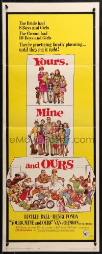 2p604 YOURS, MINE & OURS insert 1968 art of Henry Fonda, Lucy Ball & 18 kids by Frank Frazetta!