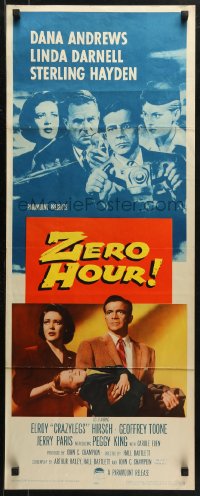 2p606 ZERO HOUR insert 1957 Dana Andrews, Linda Darnell, Sterling Hayden, parodied in Airplane!