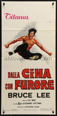 2p252 CHINESE CONNECTION Italian locandina R1970s Jing Wu Men, cool Ciriello art of Bruce Lee!