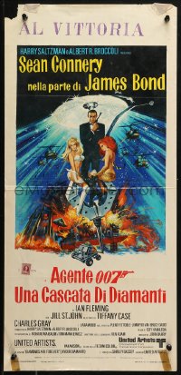 2p262 DIAMONDS ARE FOREVER Italian locandina 1971 McGinnis art of Sean Connery as James Bond!