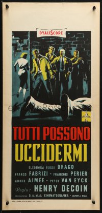 2p267 EVERYBODY WANTS TO KILL ME Italian locandina 1957 Peter Van Eyck, Symeoni artwork!