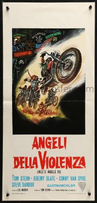 2p288 HELL'S ANGELS '69 Italian locandina 1970 art of biker gang in the rumble that rocked Las Vegas!