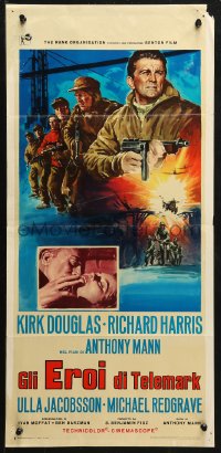 2p290 HEROES OF TELEMARK Italian locandina 1966 Kirk Douglas & Richard Harris stop Nazis, different