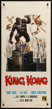 2p300 KING KONG Italian locandina R1973 different Casaro art of the giant ape with sexy Fay Wray!