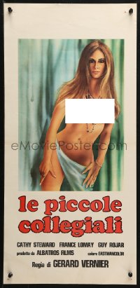 2p302 LANGUES S... Italian locandina 1980 artwork of sexy naked Cathy Stewart, French sex!