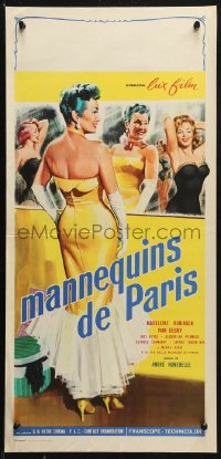 2p306 MANNEQUINS OF PARIS Italian locandina 1957 Andre Hunebelle's Mannequins de Paris, different!