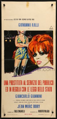 2p349 UNA PROSTITUTA Italian locandina 1970 cool art of women of the night by Manfredo Acerbo!