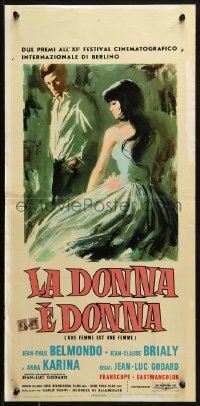 2p356 WOMAN IS A WOMAN Italian locandina 1961 Jean-Luc Godard, Belmondo, Anna Karina by Symeoni!