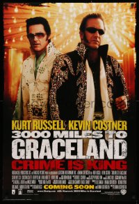 2r019 3000 MILES TO GRACELAND int'l advance DS 1sh 2001 Russell & Costner as Elvis impersonators!