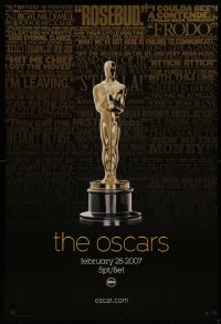 2r008 79TH ANNUAL ACADEMY AWARDS 1sh 2007 cool image of Oscar statue & famous quotes!