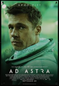 2r027 AD ASTRA style C advance DS 1sh 2019 Brad Pitt, the answers we seek are just outside our reach!