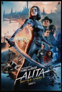 2r044 ALITA: BATTLE ANGEL style C teaser DS 1sh 2019 image of the CGI character with sword & cast!