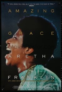 2r049 AMAZING GRACE DS 1sh 2018 great close-up profile image of Aretha Franklin singing!