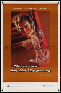 2r058 ANY WHICH WAY YOU CAN 1sh 1980 cool artwork of Clint Eastwood & Clyde by Bob Peak!