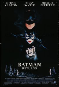 2r101 BATMAN RETURNS 1sh 1992 Michael Keaton, Danny DeVito, Michelle Pfeiffer, Tim Burton!