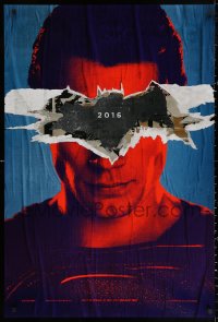 2r102 BATMAN V SUPERMAN teaser DS 1sh 2016 close up of Henry Cavill in title role under symbol!