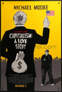 2r164 CAPITALISM: A LOVE STORY advance 1sh 2009 cool artwork & image of Michael Moore!