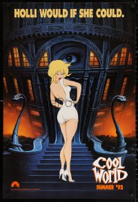 2r201 COOL WORLD teaser 1sh 1992 cartoon art of Kim Basinger as Holli, she would if she could!