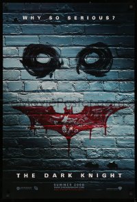 2r223 DARK KNIGHT teaser 1sh 2008 why so serious? cool graffiti image of the Joker's face!