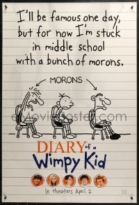 2r249 DIARY OF A WIMPY KID teaser DS 1sh 2010 stuck in middle school with a bunch of morons!