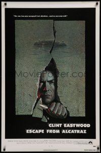 2r286 ESCAPE FROM ALCATRAZ 1sh 1979 Eastwood busting out by Lettick, Don Siegel prison classic!