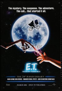 2r273 E.T. THE EXTRA TERRESTRIAL teaser DS 1sh R2002 Drew Barrymore, Spielberg, bike over the moon!