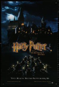 2r404 HARRY POTTER & THE PHILOSOPHER'S STONE teaser DS 1sh 2001 students on boats, Sorcerer's Stone!