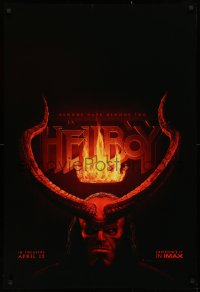 2r410 HELLBOY IMAX teaser DS 1sh 2019 close-up of David Harbour in the title role, give evil hell!