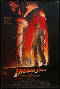 2r450 INDIANA JONES & THE TEMPLE OF DOOM 1sh 1984 Harrison Ford, Kate Capshaw, Bruce Wolfe art!