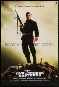 2r454 INGLOURIOUS BASTERDS teaser DS 1sh 2009 Tarantino, Brad Pitt as Aldo Raine on body pile!