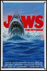 2r474 JAWS: THE REVENGE 1sh 1987 great artwork of shark, this time it's personal!
