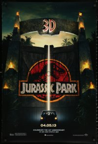 2r487 JURASSIC PARK teaser DS 1sh R2013 Steven Spielberg, Richard Attenborough re-creates dinosaurs!