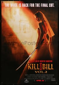 2r503 KILL BILL: VOL. 2 advance DS 1sh 2004 bride Uma Thurman with katana, Quentin Tarantino!