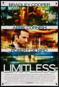 2r542 LIMITLESS advance DS 1sh 2011 Neil Burger, Bradley Cooper, Robert De Niro, Abbie Cornish!