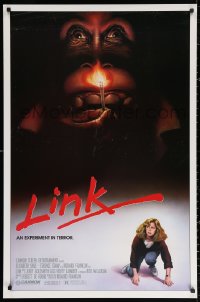 2r543 LINK 1sh 1986 Elisabeth Shue, creepy art of ape with burning match!