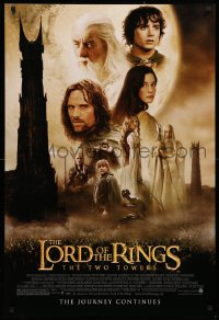 2r567 LORD OF THE RINGS: THE TWO TOWERS DS 1sh 2002 Peter Jackson epic, montage of cast!
