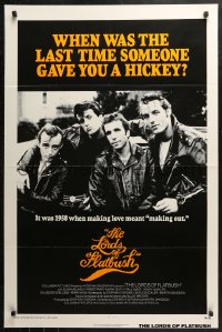 2r568 LORDS OF FLATBUSH int'l 1sh 1974 cool portrait of Fonzie, Rocky, & Perry as greasers in leather