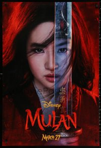 2r630 MULAN teaser DS 1sh 2020 Walt Disney live action remake, Yifei Liu in the title role w/sword!