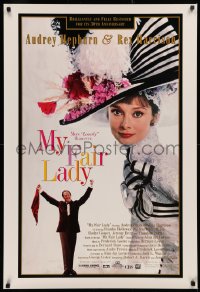 2r635 MY FAIR LADY 1sh R1994 great close-up image of Audrey Hepburn, Rex Harrison!